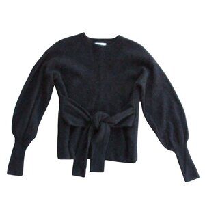 DESIGN HISTORY Womens M Black Thick Cashmere Sweater Pullover Bow Tie
